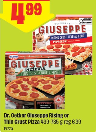 Dr. Oetker Giuseppe Rising or Thin Crust Pizza