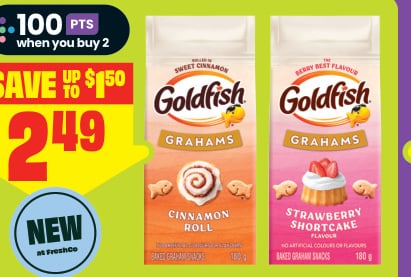 Pepperidge Farm Goldfish Crackers or Goldfish Grahams or Kettle Brand Chips
