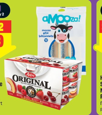 Astro Original Yogurt or Amooza! Cheese Snacks