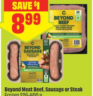 Beyond Meat Beef, Sausage or Steak Frozen 226-400 g