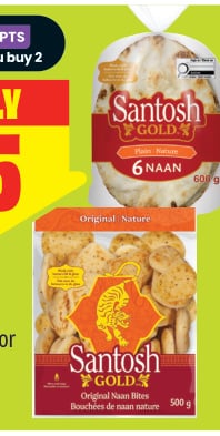 Santosh Naan 600 g or Naan Bites 440-500 g