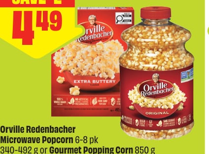 Orville Redenbacher Microwave Popcorn or Gourmet Popping Corn