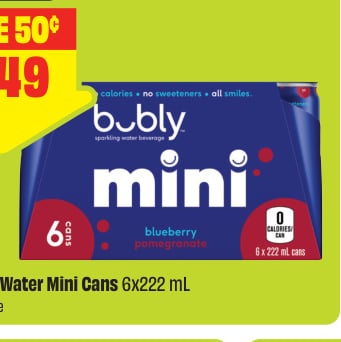 Bubly Sparkling Water Mini Cans