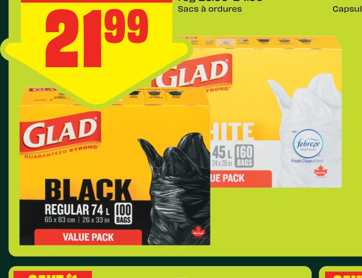 Glad Garbage Bags 100-160 pk