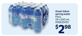 Great Value spring water