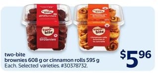 two-bite brownies 608 g or cinnamon rolls 595 g