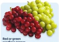 Red or green seedless grapes