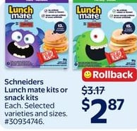 Schneiders Lunch mate kits or snack kits