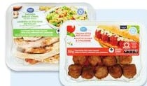 Great Value fully cooked chicken breast strips or beef meatballs