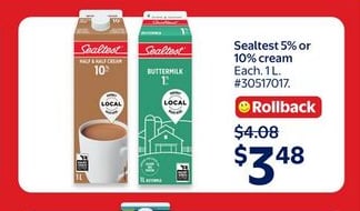 Sealtest 5% or 10% cream