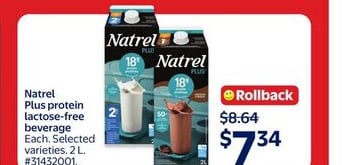 Natrel Plus protein lactose-free beverage