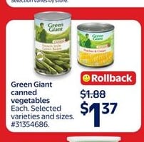 Green Giant canned vegetables