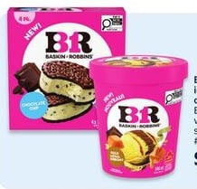 Baskin-Robbins ice cream tubs or novelties