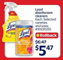Lysol disinfectant cleaners
