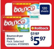 Bounce dryer sheets