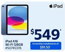 iPad A16 Wi-Fi 128GB