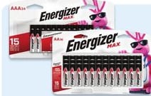 Energizer AA36 or AAA24 batteries
