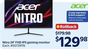 Acer Nitro 24" FHD IPS gaming monitor