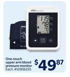 One-touch upper arm blood pressure monitor