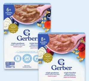 Gerber Triple Goodness baby yogurt cereal