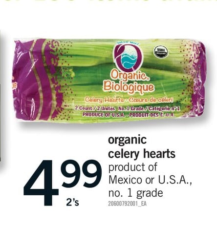 ORGANIC CELERY HEARTS, 2'S