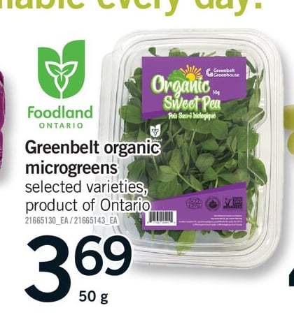 GREENBELT ORGANIC MICROGREENS, 50 G