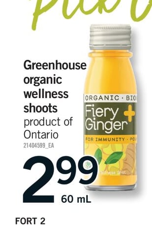 GREENHOUSE ORGANIC WELLNESS SHOOTS, 60 mL