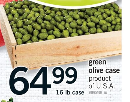 GREEN OLIVE CASE, 16 LB CASE