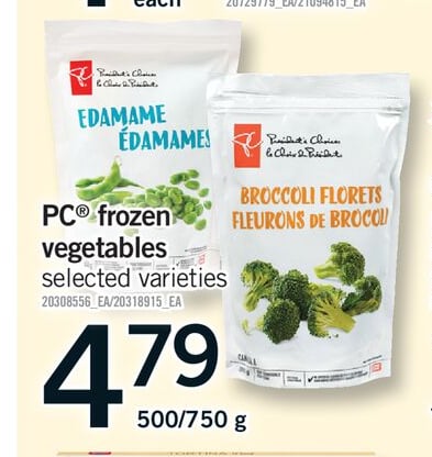 PC® FROZEN VEGETABLES, 500/750 G