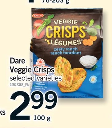 DARE VEGGIE CRISPS, 100 g