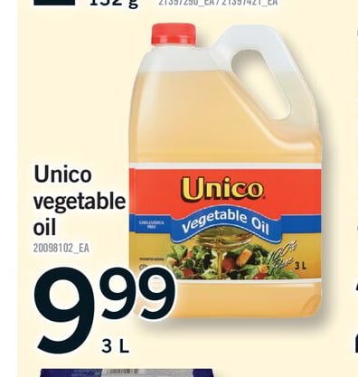 UNICO VEGETABLE OIL, 3 L