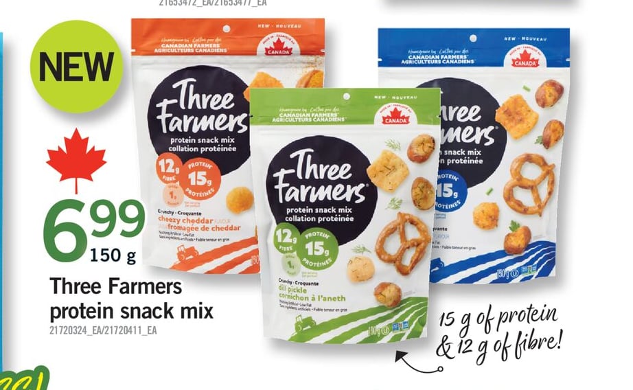 THREE FARMERS PROTEIN SNACK MIX, 150 g