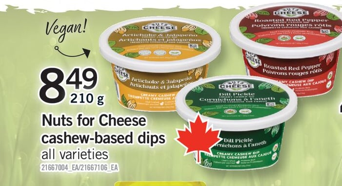 NUTS FOR CHEESE CASHEW-BASED DIPS, 210 G