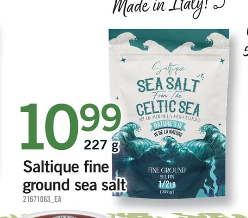 SALTIQUE FINE GROUND SEA SALT, 227 G