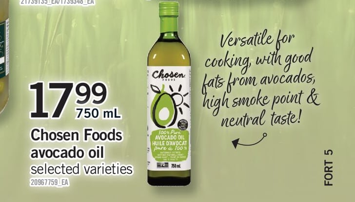CHOSEN FOODS AVOCADO OIL, 750 ML