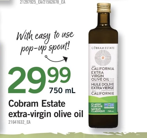 COBRAM ESTATE EXTRA-VIRGIN OLIVE OIL, 750 ML