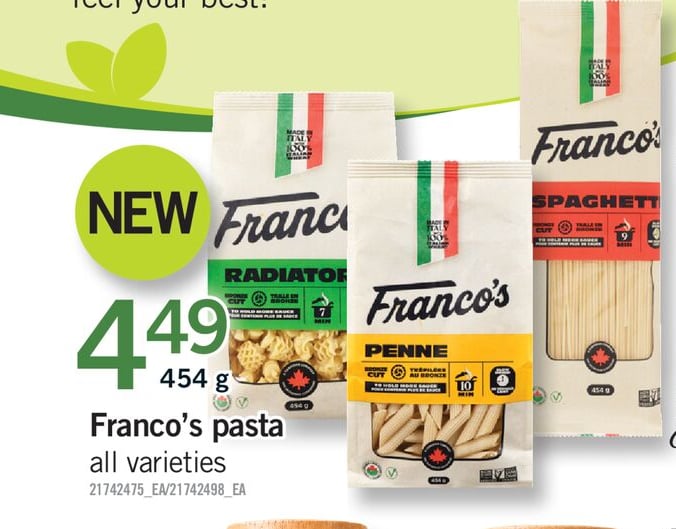 FRANCO'S PASTA, 454 G