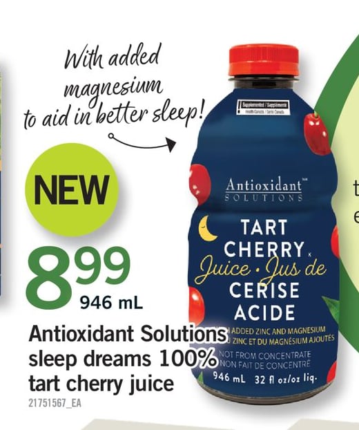 ANTIOXIDANT SOLUTIONS SLEEP DREAMS 100% TART CHERRY JUICE, 946 ML