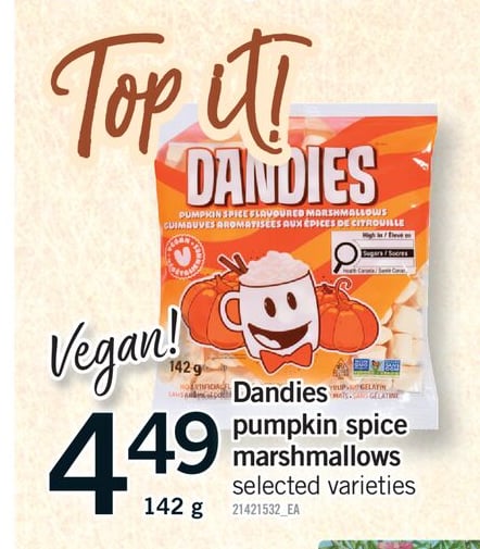 DANDIES PUMPKIN SPICE MARSHMALLOWS, 142 g