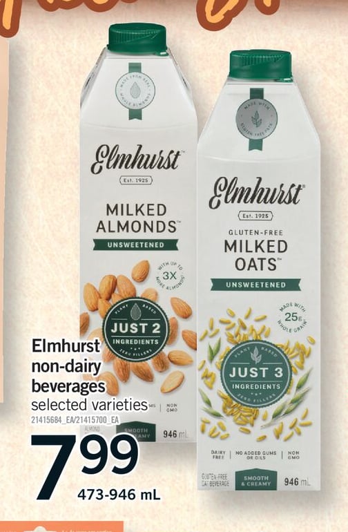 ELMHURST NON-DAIRY BEVERAGES, 473-946 mL