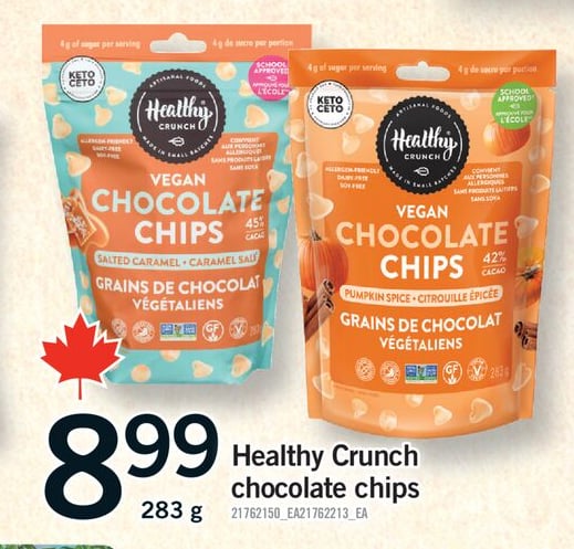 HEALTHY CRUNCH CHOCOLATE CHIPS, 283 G
