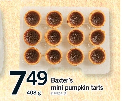 BAXTER'S MINI PUMPKIN TARTS, 408 g