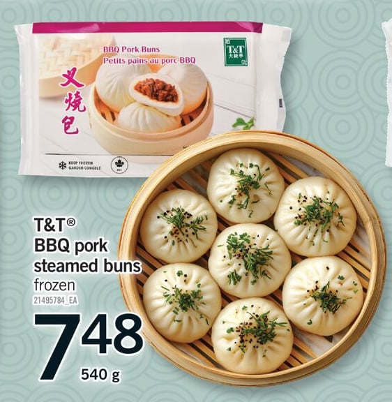 T&T® BBQ PORK STEAMED BUNS, 40 g