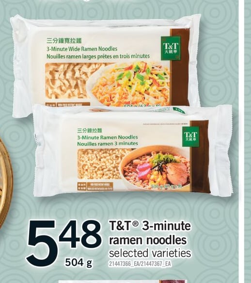 T&T® 3-MINUTE RAMEN NOODLES, 504 G