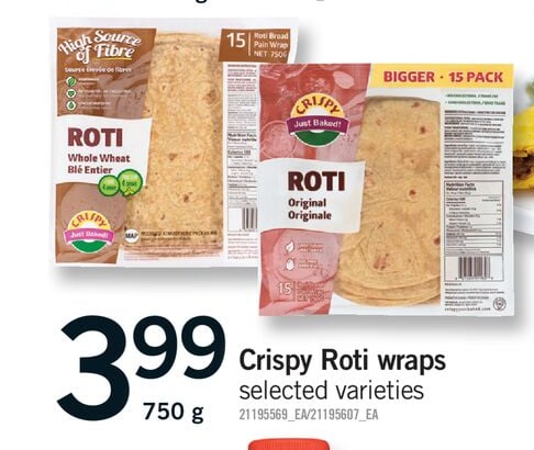 CRISPY ROTI WRAPS, 750 G