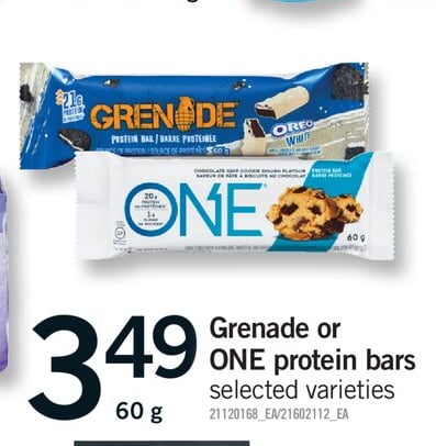 GRENADE OR ONE PROTEIN BARS, 60 G