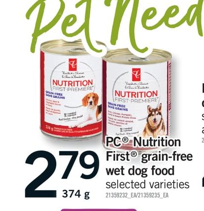 PC® NUTRITION FIRST® GRAIN-FREE WET DOG FOOD, 374 g