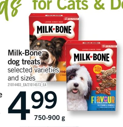 MILK-BONE DOG TREATS, 750-900 G