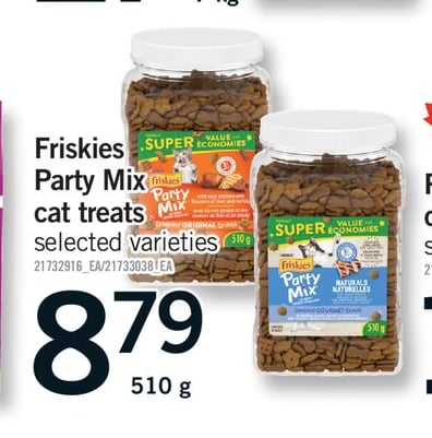 FRISKIES PARTY MIX CAT TREATS, 510 G