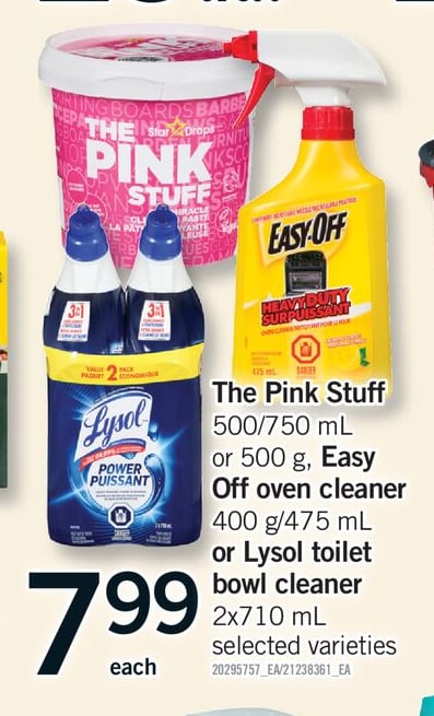 THE PINK STUFF, 500/750 ML OR 500 G, EASY OFF OVEN CLEANER, 400 G/475 ML OR LYSOL TOILET BOWL CLEANER, 2X710 ML